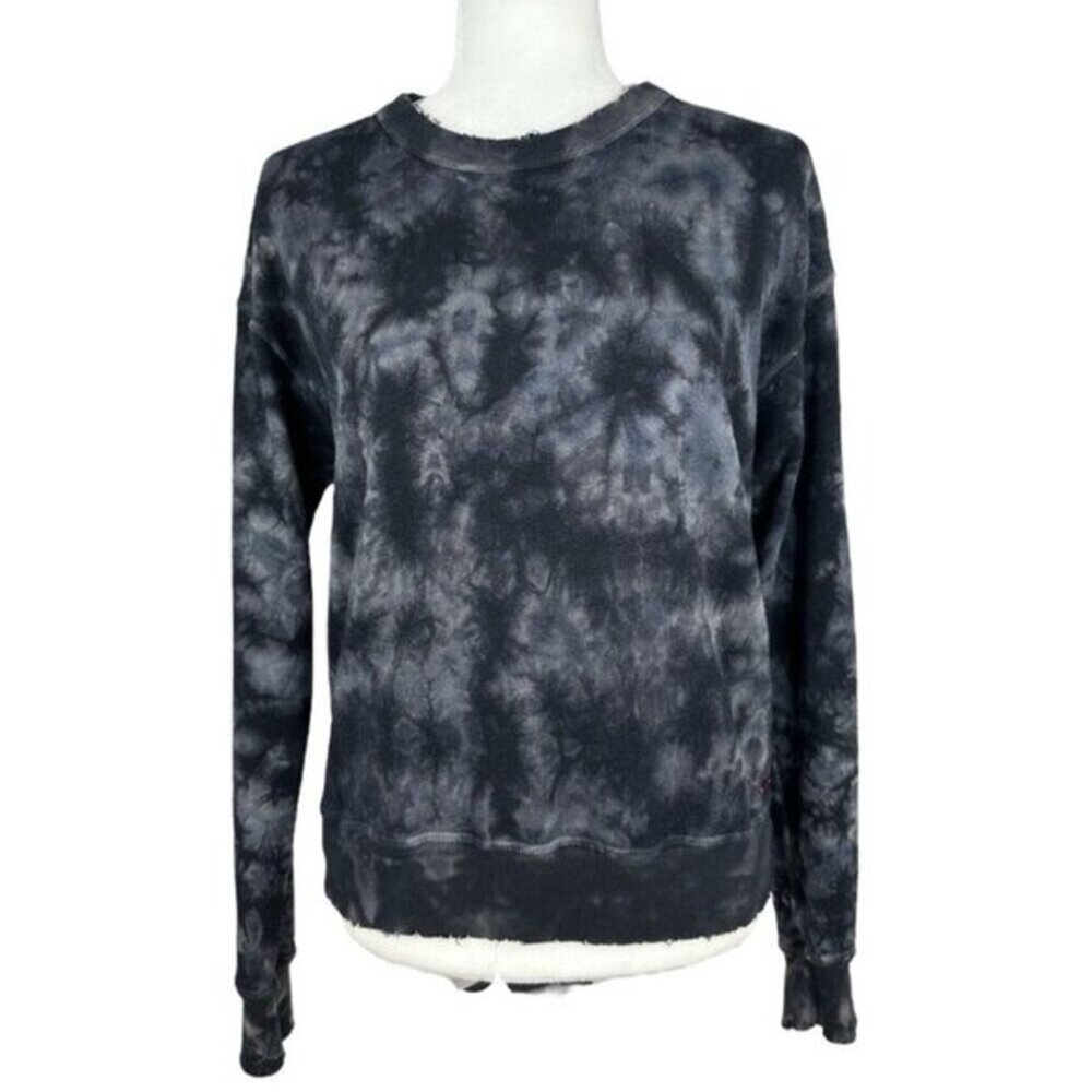 n:Philanthropy Womens Black Tie Dye Distressed Crew Neck Sweatshirt S SS748TCR66